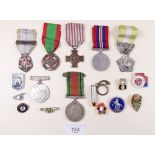 A group of French and Russian military medals etc