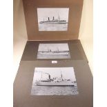 Three photographic prints of steam boats unframed