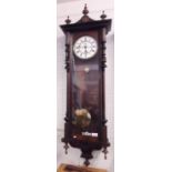 A Vienna architectural style wall clock with ebony decoration