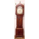 A 19th century mahogany 8 day longcase clock by W Jones Tredegar - the domed top hood surmounted