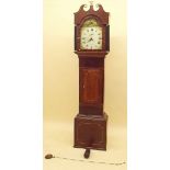 A 19th century mahogany longcase clock by Samuel Shortman, Newnham - the hood with swan neck