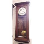 An oak Vienna style wall clock