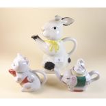 A Woods Rabbit form teapot and two other novelty teapots