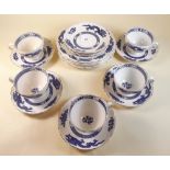 A Royal Cauldon 'Dragon' tea set including eight cups and saucers and six side plates