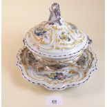 An 18th century English porcelain tea bowl painted floral sprigs