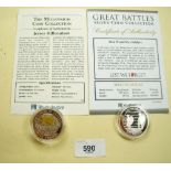 Two commemoratives silver supplied Westminster Mint with certificates of authenticity including:
