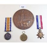 A WWI 1914-15 Star, War medal and Victory medal named to '5293 Pte.P.Moncrieff 3 - SCO.H', A