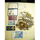 A quantity of world coinage 19th and 20th century some silver content approx 50 grams, pre-decimal