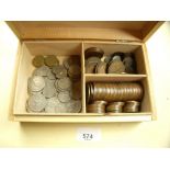 A quantity of British pre-decimal and some decimal coinage farthings through two shillings -