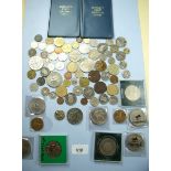 A quantity of world coins including commonwealth crowns, Britains 1st decimal sets, Belgium, France,