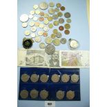 A quantity of coinage including: decimal 50 pences collection - £1 coins old issue, £2 coins 1st