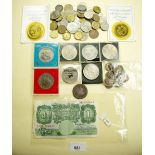 A miscellaneous quantity of coinage including: commemorative's, pre-decimal and decimal British,