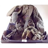 A WWII South Staffordshire army officers full uniform including cap, jacket, trousers, belt,