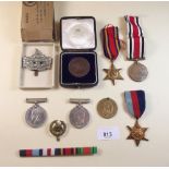 A group of WW2 medals and badges issued to A A Vernal and a Special Constable medal issued to Alfred