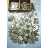 A box of European coins mainly aluminium and zinc issues from 19th and 20th centuries, countries
