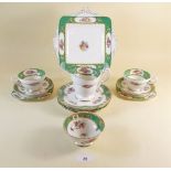 A Paragon green and floral matched tea service comprising: ten cups and saucers, jug, two sugar