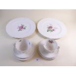 A Spode Billingsley Rose tea and dinner service comprising: six dinner plates, six tea plates, six