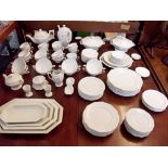 A Rosenthal white dinner service comprising: six side plates, six two handled soup bowls and