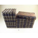 The History of England by David Hume in twelve vols, 1825 - with marble and leather covers