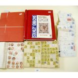 Stamps - GB Windsor stamp album and two old stockbooks of QV - QEII stamps mint and used; stockbooks