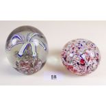 Two glass paperweights