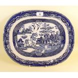 A 19th century blue and white meat plate