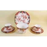 A Royal Crown Derby tea service in Imari pattern no 2712 comprising: six cups and saucers, six tea