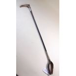 A horn handled and silver mounted riding crop