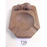 An oak Mouseman ashtray
