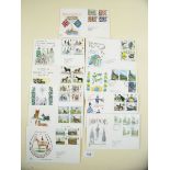 Stamps - GB QEII FDC's - mainly illustrated (40+), and three presentation packs with face value