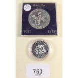 Two silver proof coins for Barbados and Bermuda