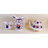 A Victorian Gaudy Welsh tea service comprising teapot, jug, large jug and ten cups and saucers -