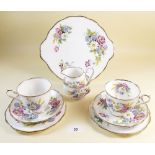 A Royal Albert 'Harvest Bouquet' tea service comprising: six teacups and saucers, six tea plates and