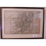 A Blome map of Warwickshire c.1678 - 19 x 20cm