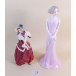 A Royal Doulton figure 'Christmas Morn' and a Coalport figure 'Silhouettes'