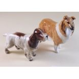 A Beswick collie and spaniel