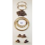 A good selection of rolled gold bracelets etc