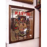 An advertising mirror for Martini in mahogany frame - 54 x 41cm