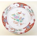 A 19th century Chinese floral painted plate