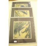 A series of three Irish landscapes in gouache of Coole Lake and Castle Coole, Co. Fernaugh - with