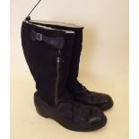 A pair of 1943 RAF issue black leather and suede flying boots - Escape pattern - size 10