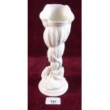 A Royal Worcester creamware vase with shell decoration 23cm tall