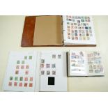 Stamps - 'Gold Crest' album of Australian stamps QV - QEII and album pages in bag for period: 1914 -