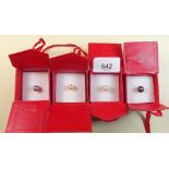 Four pearl pendants - boxed
