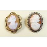 Two cameo brooches