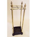 A brass and cast iron stick stand