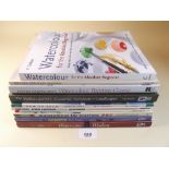 A group of ten books on watercolour painting