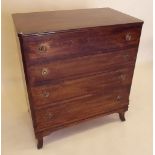 A mahogany reproduction Georgian style chest of four drawers