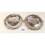 Two silver pin dishes