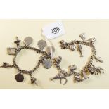 Two silver charm bracelets - 54g